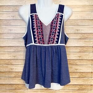 Chelsea & Violet Embroidered Tank Top L